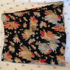 Vintage black skirt with flowers